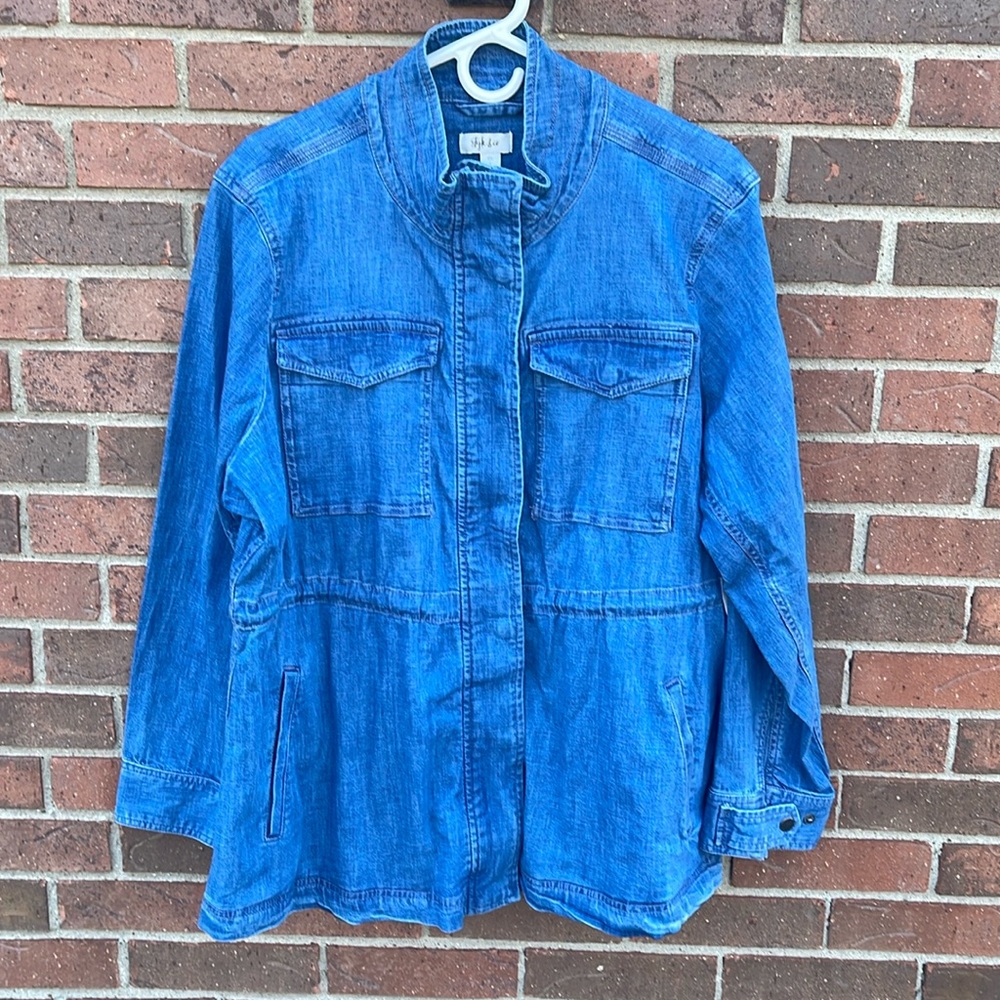 Style & Co Lightweight Plus Size Jean Jacket